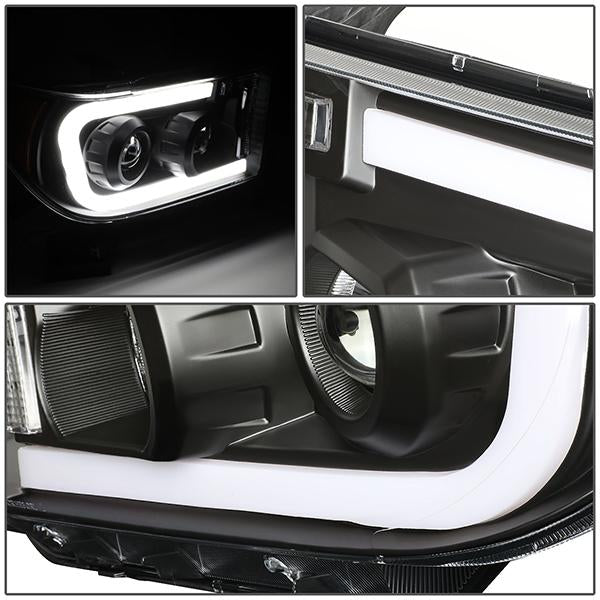 07-13 Toyota Tundra LED DRL+Turn Signal Projector Headlights - Pair - HL-LB-TT07-BK-CL1 - 5