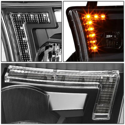 07-13 Toyota Tundra LED DRL+Turn Signal Projector Headlights - Pair - HL-LB-TT07-BK-CL1 - 6