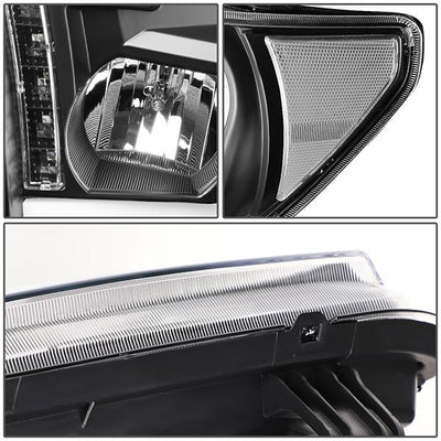 07-13 Toyota Tundra LED DRL+Turn Signal Projector Headlights - Pair - HL-LB-TT07-BK-CL1 - 8