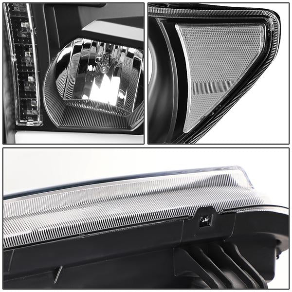 07-13 Toyota Tundra LED DRL+Turn Signal Projector Headlights - Pair - HL-LB-TT07-BK-CL1 - 8