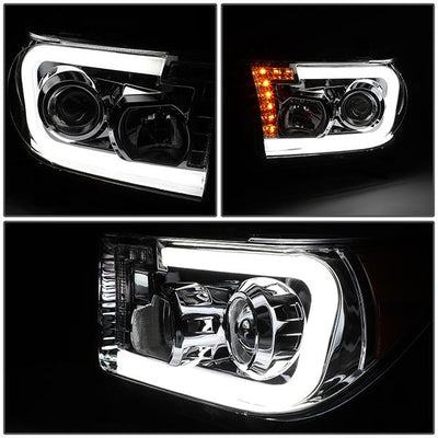 07-13 Toyota Tundra LED DRL+Turn Signal Projector Headlights - Pair - HL-LB-TT07-CH-AM - 4