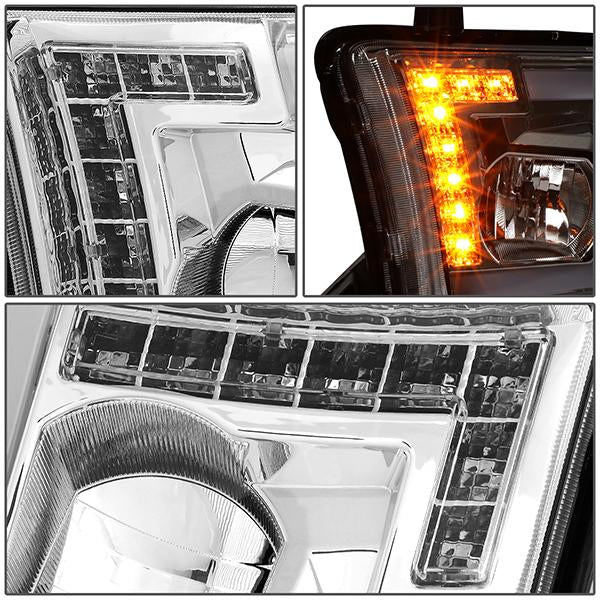 07-13 Toyota Tundra LED DRL+Turn Signal Projector Headlights - Pair - HL-LB-TT07-CH-AM - 6