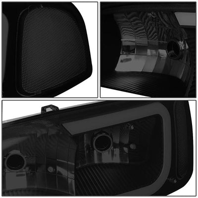 00-06 Gmc Yukon Xl Sierra Denali Headlights - LED DRL Headlight+Bumper Lamps - Smoked Lens - Clear Corner - Pair - 5