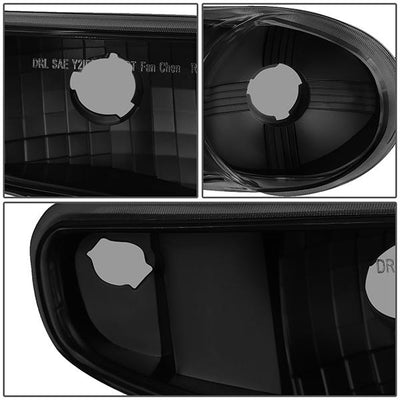00-06 Gmc Yukon Xl Sierra Denali Headlights - LED DRL Headlight+Bumper Lamps - Smoked Lens - Clear Corner - Pair - 6