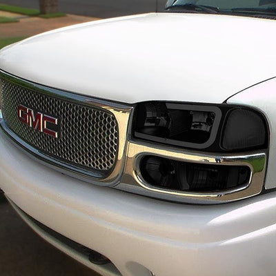 00-06 Gmc Yukon Xl Sierra Denali Headlights - LED DRL Headlight+Bumper Lamps - Smoked Lens - Clear Corner - Pair - 8
