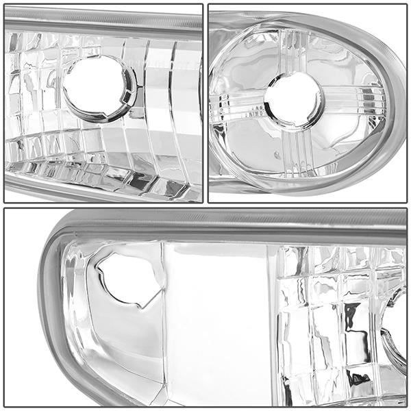 00-06 Gmc Yukon Xl Sierra Denali Headlights - LED DRL Headlight+Bumper Lamps - Clear Lens - Clear Corner - Pair - 6