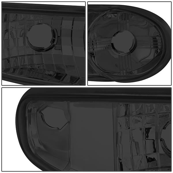 00-06 Gmc Yukon Xl Sierra Denali Headlights - LED DRL Headlight+Bumper Lamps - Smoked Lens - Amber Corner - Pair - 6