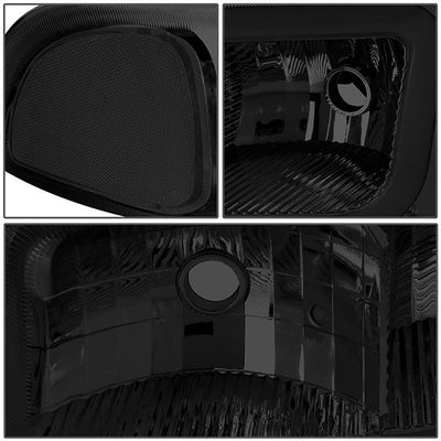 00-06 Gmc Yukon Xl Sierra Denali Headlights - LED DRL Headlight+Bumper Lamps - Smoked Lens - Clear Corner - Pair - 5