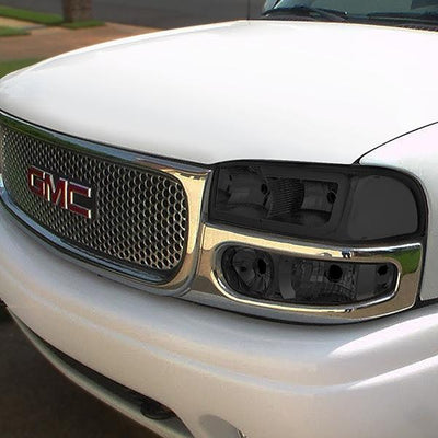 00-06 Gmc Yukon Xl Sierra Denali Headlights - LED DRL Headlight+Bumper Lamps - Smoked Lens - Clear Corner - Pair - 8