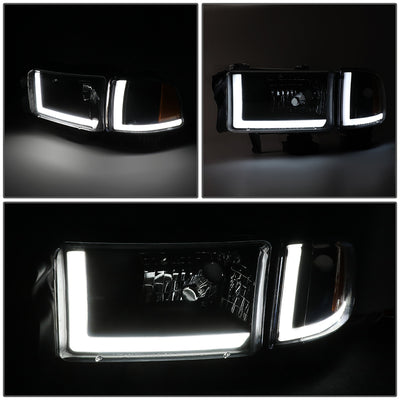 94-02-dodge-ram-headlights-led-drl-black-housing-clear-lens-amber-corner-plug-n-play-pair-hl-lb2-dr944-bk-am - 5