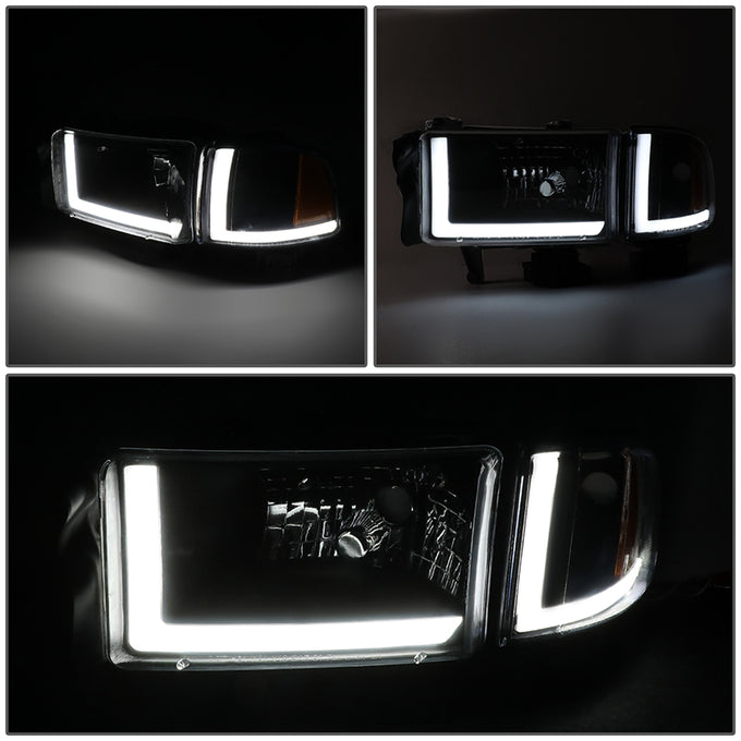 94-02-dodge-ram-headlights-led-drl-black-housing-clear-lens-amber-corner-plug-n-play-pair-hl-lb2-dr944-bk-am - 5