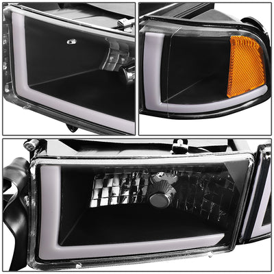 94-02-dodge-ram-headlights-led-drl-black-housing-clear-lens-amber-corner-plug-n-play-pair-hl-lb2-dr944-bk-am - 6