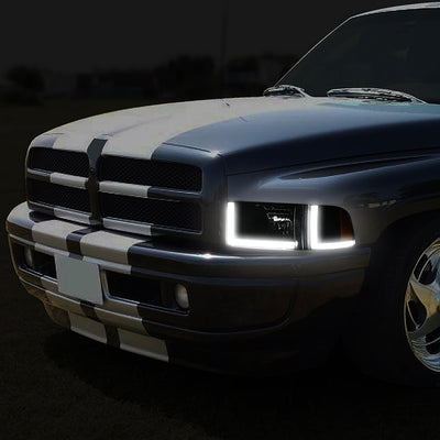 94-02-dodge-ram-headlights-led-drl-black-housing-clear-lens-amber-corner-plug-n-play-pair-hl-lb2-dr944-bk-am - 10