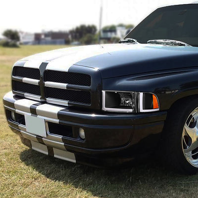 94-02-dodge-ram-headlights-led-drl-black-housing-clear-lens-amber-corner-plug-n-play-pair-hl-lb2-dr944-bk-am - 9