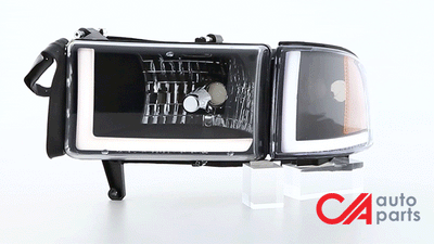 94-02-dodge-ram-headlights-led-drl-black-housing-clear-lens-amber-corner-plug-n-play-pair-hl-lb2-dr944-bk-am - 3
