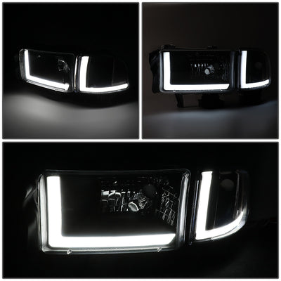 94-02-dodge-ram-headlights-led-drl-black-housing-clear-lens-clear-corner-plug-n-play-pair-hl-lb2-dr944-bk-cl1 - 5