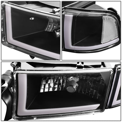 94-02-dodge-ram-headlights-led-drl-black-housing-clear-lens-clear-corner-plug-n-play-pair-hl-lb2-dr944-bk-cl1 - 6