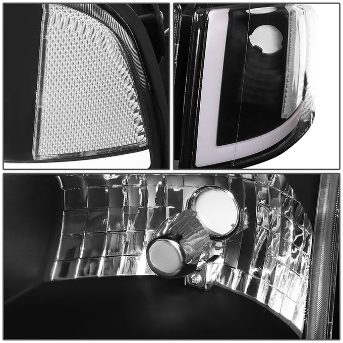 94-02-dodge-ram-headlights-led-drl-black-housing-clear-lens-clear-corner-plug-n-play-pair-hl-lb2-dr944-bk-cl1 - 7