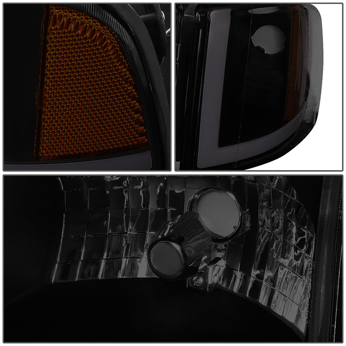 94-02-dodge-ram-headlights-led-drl-smoked-housing-smoked-lens-amber-corner-plug-n-play-pair-hl-lb2-dr944-bk-sm-am - 8