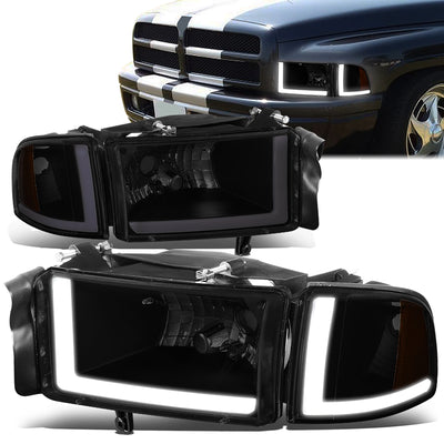 94-02-dodge-ram-headlights-led-drl-smoked-housing-smoked-lens-amber-corner-plug-n-play-pair-hl-lb2-dr944-bk-sm-am - 1