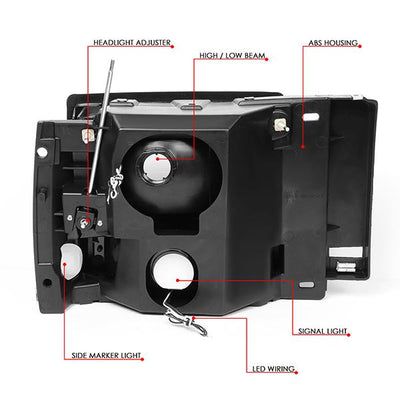 led-drl-91-94-ford-explorer-headlights-bumper-corner-lamps-black-housing-hl-lb2-fexp91-bk-cl1 - 8