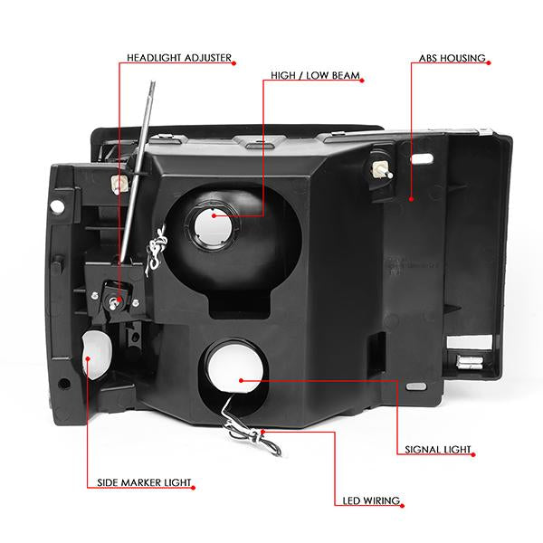 led-drl-91-94-ford-explorer-headlights-bumper-corner-lamps-black-housing-hl-lb2-fexp91-bk-cl1 - 8