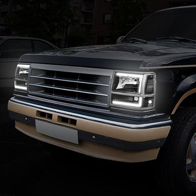 led-drl-91-94-ford-explorer-headlights-bumper-corner-lamps-black-housing-hl-lb2-fexp91-bk-cl1 - 9