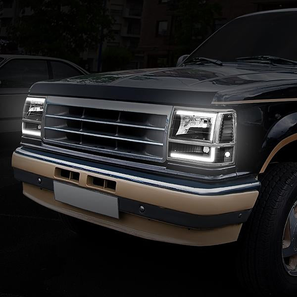 led-drl-91-94-ford-explorer-headlights-bumper-corner-lamps-black-housing-hl-lb2-fexp91-bk-cl1 - 9
