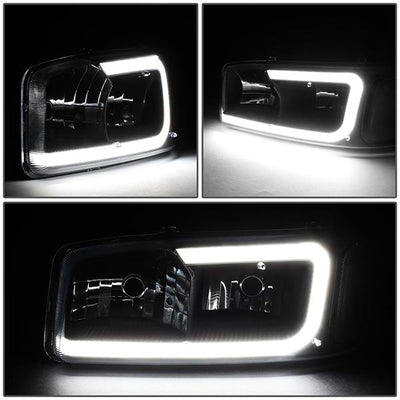 99-07 Sierra/Yukon Xl Headlights - LED DRL Headlight+Turn Signal Bumper Lamp - Clear Lens - Clear Croner - Plug-n-Play - Pair - 3