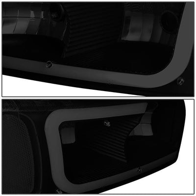 99-07 Sierra/Yukon Xl Headlights - LED DRL Headlight+Turn Signal Bumper Lamp - Smoked Lens - Clear Croner - Plug-n-Play - Pair - 4
