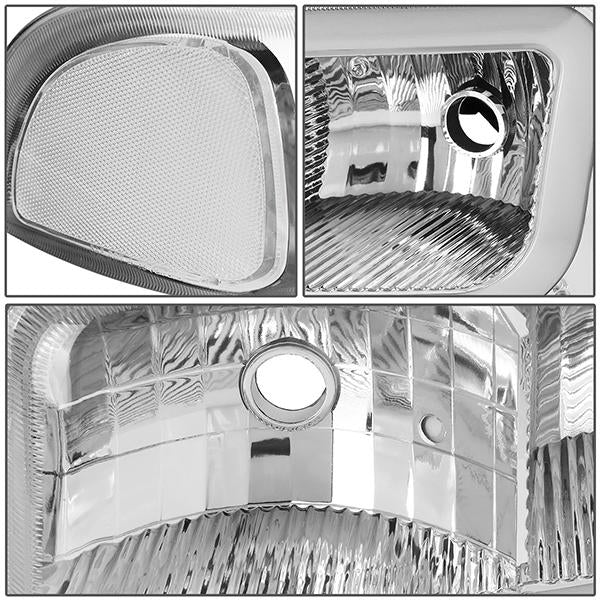 99-07 Sierra/Yukon Xl Headlights - LED DRL Headlight+Turn Signal Bumper Lamp - Clear Lens - Clear Croner - Plug-n-Play - Pair - 5
