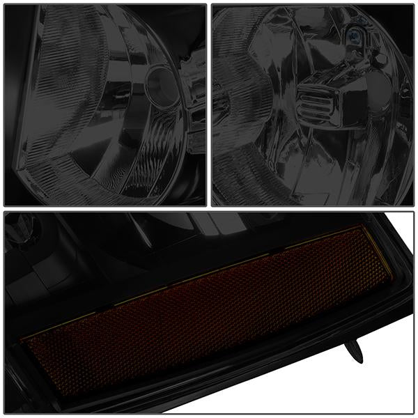 07-14 Tahoe Suburban Headlights - LED DRL+Turn Signal - Smoked Lens - Amber Corner - Pair - 5