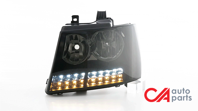 07-14-tahoe-suburban-headlights-led-drl-turn-signal-smoked-lens-clear-corner-pair-hl-led-csa07-bk-sm-cl1 - 9