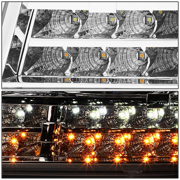 07-14 Tahoe Suburban Headlights - LED DRL+Turn Signal - Clear Lens - Amber Corner - Pair - 4