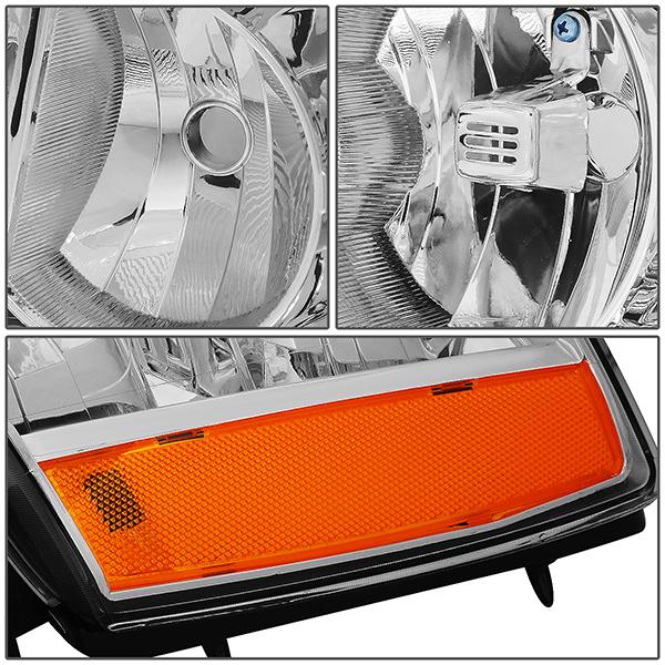 07-14 Tahoe Suburban Headlights - LED DRL+Turn Signal - Clear Lens - Amber Corner - Pair - 5