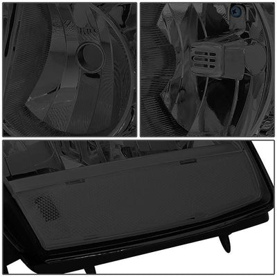 07-14 Tahoe Suburban Headlights - LED DRL+Turn Signal - Smoked Lens - Clear Corner - Pair - 5