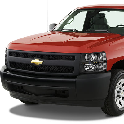 D-Motoring - 07-14 Chevy Silverado Headlights - LED DRL Strip - Clear Lens - Clear Corner - Plug-n-Play - Pair - 7