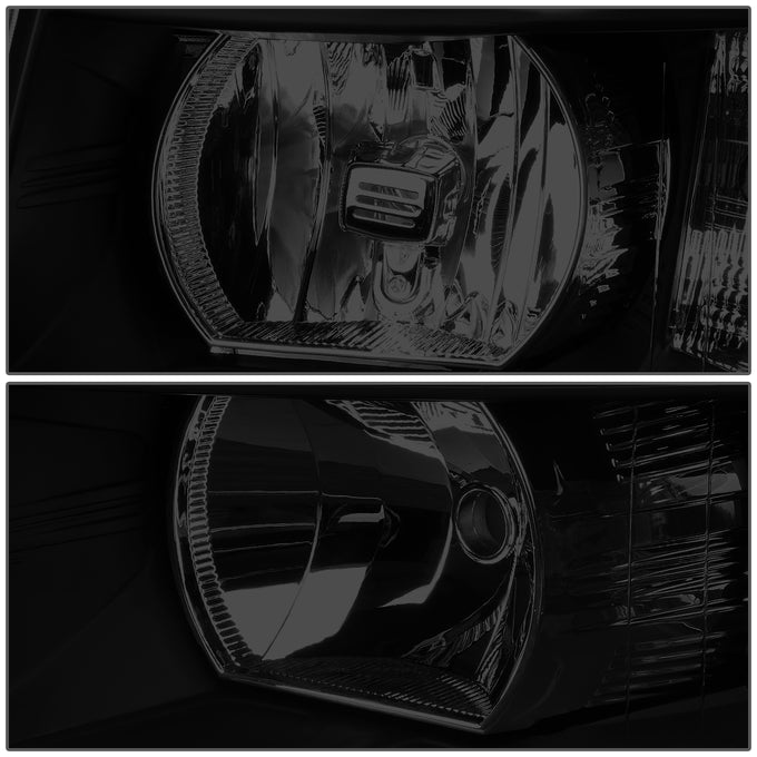 D-Motoring - 07-14 Chevy Silverado Headlights - LED DRL Strip - Smoked Lens - Clear Corner - Plug-n-Play - Pair - 5