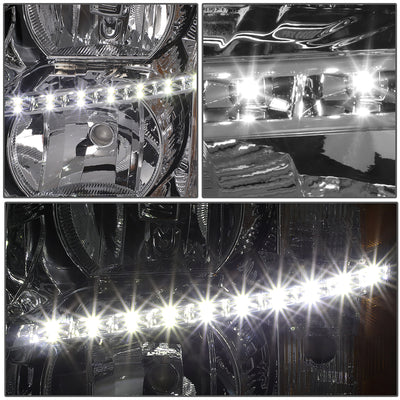 D-Motoring - 07-14 Chevy Silverado Headlights - LED DRL Strip - Clear Lens - Amber Corner - Plug-n-Play - Pair - 3