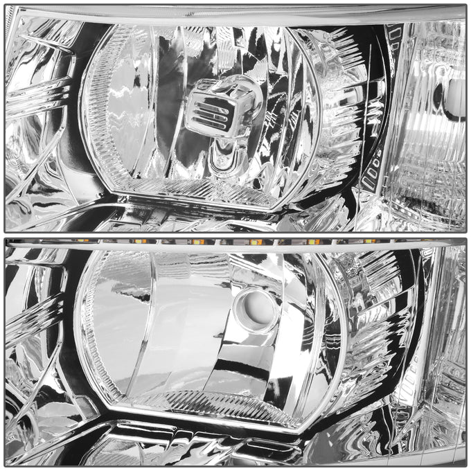D-Motoring - 07-14 Chevy Silverado Headlights - LED DRL Strip - Clear Lens - Clear Corner - Plug-n-Play - Pair - 5