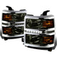 D-Motoring - Headlights - LED DRL - Smoked Lens - Amber Corner - Pair - Chevrolet Silverado 1500 - 1