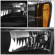 D-Motoring - Headlights - LED DRL - Black Housing - Amber Corner - Plug-n-Play - Pair - GMC Sierra 1500 / 2500 / 3500 - 2