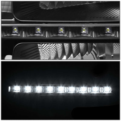 D-Motoring - Headlights - LED DRL - Black Housing - Amber Corner - Plug-n-Play - Pair - GMC Sierra 1500 / 2500 / 3500 - 3