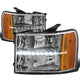 D-Motoring - Headlights - LED DRL - Chrome Housing - Amber Corner - Plug-n-Play - Pair - GMC Sierra 1500 / 2500 / 3500 - 1