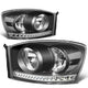 06-09-ram-truck-led-drl-headlights-black-housing-clear-lens-clear-corner-pair-hl-led-rm06-bk-cl1 - 2