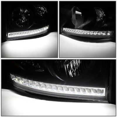 06-09 Ram Truck LED DRL Headlights - Black Housing - Clear Lens - Clear Corner - Pair - HL-LED-RM06-BK-CL1 - 3