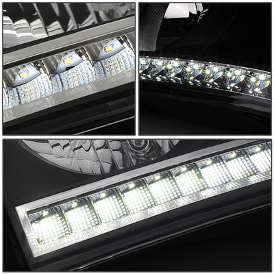 06-09 Ram Truck LED DRL Headlights - Black Housing - Clear Lens - Clear Corner - Pair - HL-LED-RM06-BK-CL1 - 4