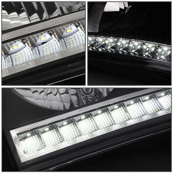 06-09 Ram Truck LED DRL Headlights - Black Housing - Clear Lens - Clear Corner - Pair - HL-LED-RM06-BK-CL1 - 4