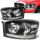 06-09 Ram Truck LED DRL Headlights - Black Housing - Clear Lens - Clear Corner - Pair - HL-LED-RM06-BK-CL1 - 1
