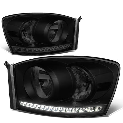 06-09-ram-truck-led-drl-headlights-smoked-housing-smoked-lens-clear-corner-pair-hl-led-rm06-bk-sm-cl1 - 2